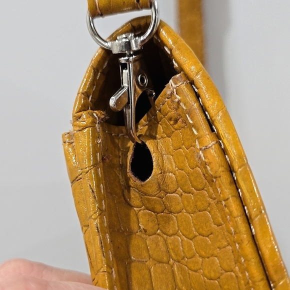✨️4/$20 Croc Embossed Small Genuine Leather Crossbody Bag, Removeable Strap - Picture 5 of 16